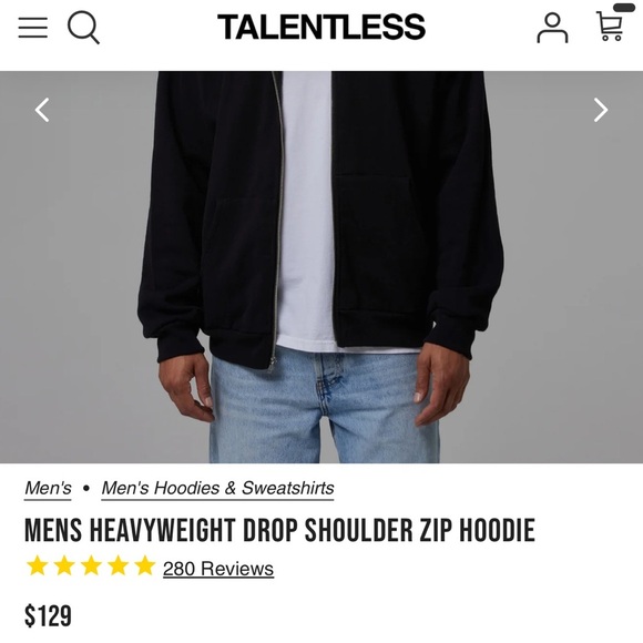 NWOT Talentless Men’s heavyweight drop shoulder Zip-up hoodie in Peach Size S - Picture 11 of 12